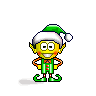 Elf with gifts animated emoticon