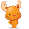 Reindeer giving gift animated emoticon
