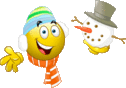Smiley snowman emoticon (Christmas Emoticons)