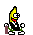 Banana in suit animated emoticon