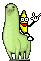 Banana riding llama animated emoticon
