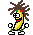 Banana with dreadlocks