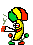 Smoking rasta dancing banana emoticon (Banana Emoticons)