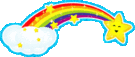 Rainbow and Stars animated emoticon