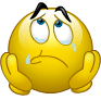 Sad crying smiley face emoticon (Sad Emoticons)