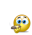 emoticon of Smiley face with cigar