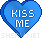 blue kiss me heart emoticon