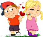 boy and girl in love emoticon