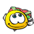 Smiley giving a gift animated emoticon