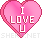pink i love you heart emoticon