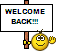 welcome back sign smiley