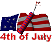July Fourth Firecracker Flag emoticon (4th of July emoticons)