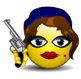 Female Gangster animated emoticon