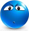 Annoyed smiley (Blue Face Emoticons)