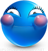 Holding In Laughter smiley (Blue Face Emoticons)
