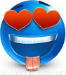 In Love smiley (Blue Face Emoticons)