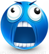Mad smiley (Blue Face Emoticons)