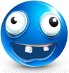 Silly Face emoticon (Blue Face Emoticons)
