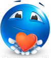 Take My Heart emoticon (Blue Face Emoticons)