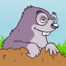 Cute Mole saying hello animated emoticon