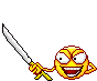 Smiley with Sword animated emoticon
