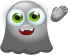 smiley of friendly ghost waving