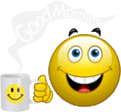 Good Morning Coffee smiley (Hello emoticons)