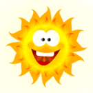 Waving Good Afternoon Sun smiley (Hello emoticons)