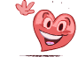 Waving Hi Heart emoticon (Hello emoticons)