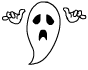 Scared Ghost emoticon (Horror Emoticons)