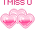 Miss You hearts animated emoticon