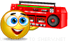 Listening to Boombox animated emoticon