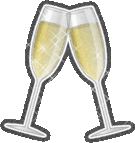 Champagne glasses smiley (New Year Emoticons)