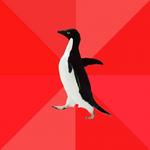 Red Penguin Meme smiley (Penguin emoticons)