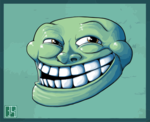 Artsy Green Troll Rage Face emoticon