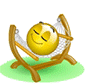 Sleeping in hammock animated emoticon