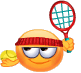 Tennis Player serving animated emoticon