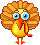 Nervous turkey smiley (Thanksgiving smileys)