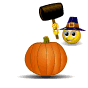 Thanksgiving Pumpkin Smash emoticon (Thanksgiving smileys)