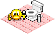 Cleaning The Toilet emoticon (Bathroom smileys)