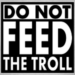 icon of feed trolls text