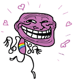 gay troll purple smiley