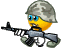 Soldier with gun emoticon (Army and War emoticons)